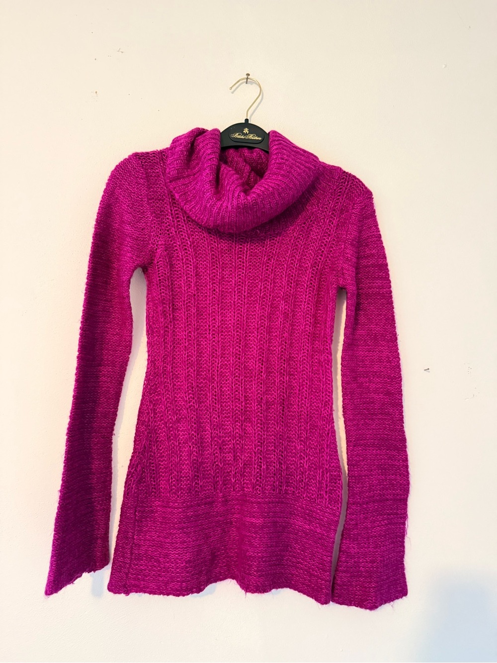 Fuchsia Cowl Neck Women's Sweater